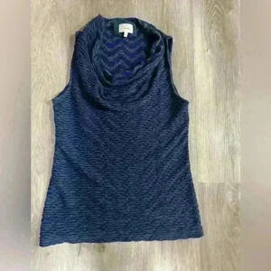 Deletta Cowl Neck Dressy Sleeveless Blouse Green, Purple Women's Medium